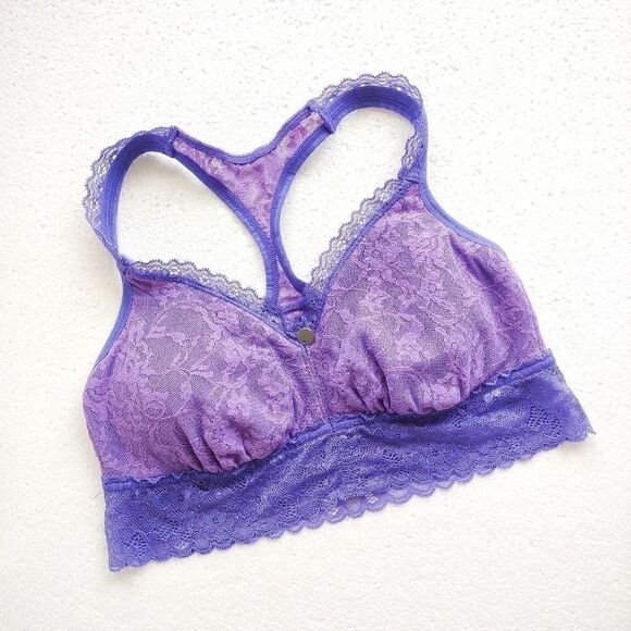 ‎DKNY Purple Lace Stretch Bralette - Picture 1 of 3